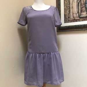 Coincidence & Chance Mini Dress Purple Lace Ruffle